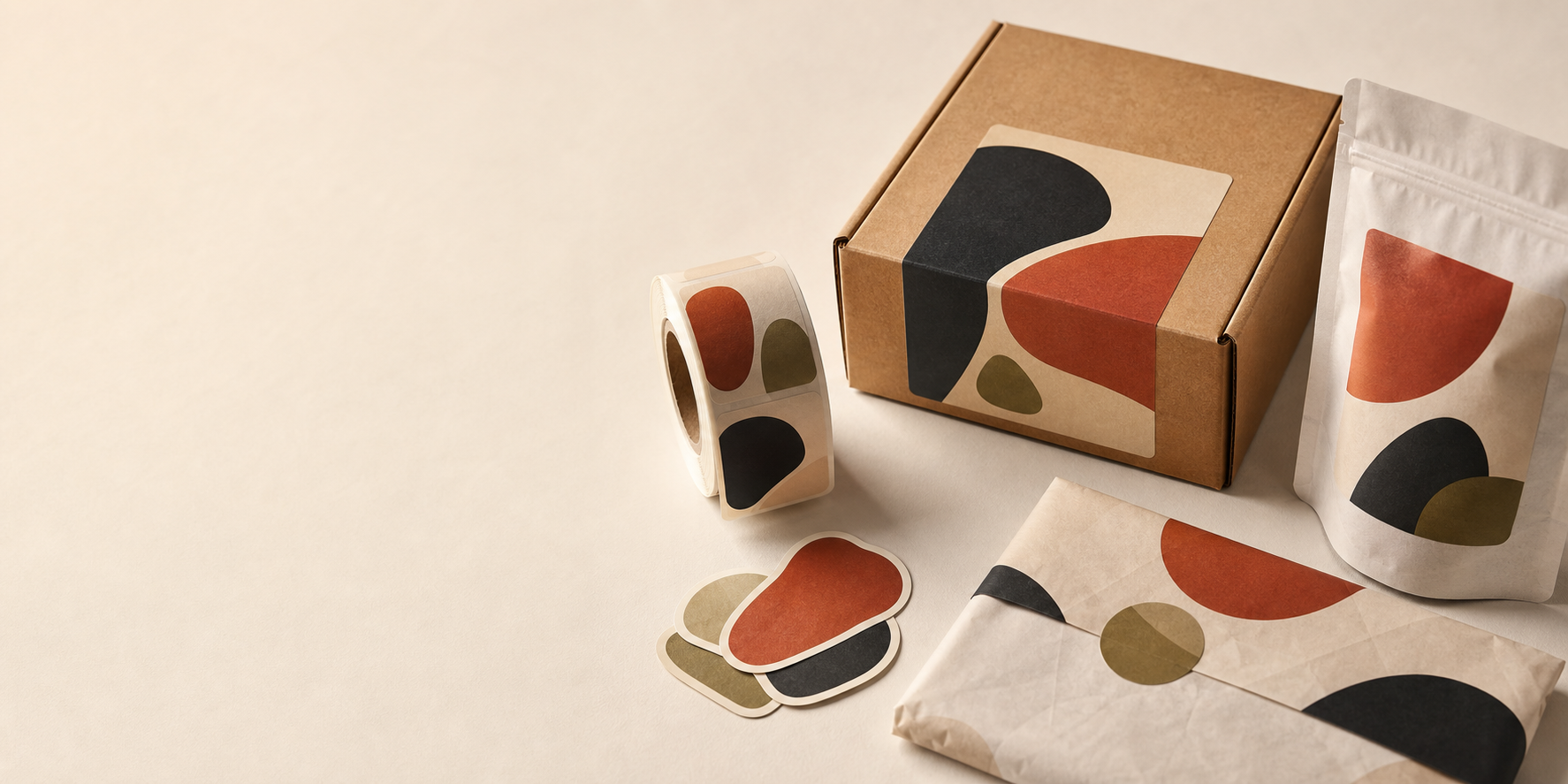 Custom labels, stickers, mailer box, and branded packaging